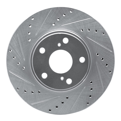 R1 99-07 Lexus ES300 Front Left Drilled & Slotted Silver Brake Rotor