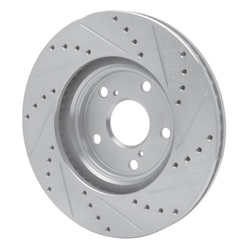 R1 99-07 Lexus ES300 Front Left Drilled & Slotted Silver Brake Rotor