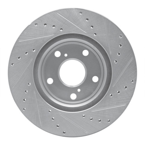 R1 99-07 Lexus ES300 Front Left Drilled & Slotted Silver Brake Rotor