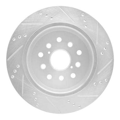 R1 01-06 Lexus LS430 Rear Left Drilled & Slotted Silver Brake Rotor