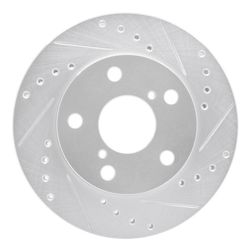 R1 91-95 Toyota MR2 Front Right Drilled & Slotted Silver Brake Rotor