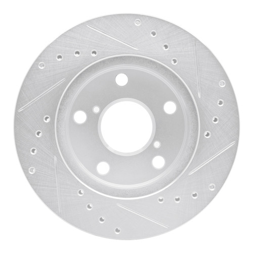 R1 91-95 Toyota MR2 Front Left Drilled & Slotted Silver Brake Rotor