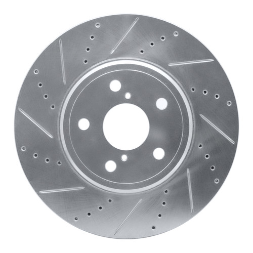 R1 01-06 Lexus LS430 Front Left Drilled & Slotted Silver Brake Rotor
