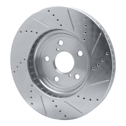 R1 01-06 Lexus LS430 Front Left Drilled & Slotted Silver Brake Rotor