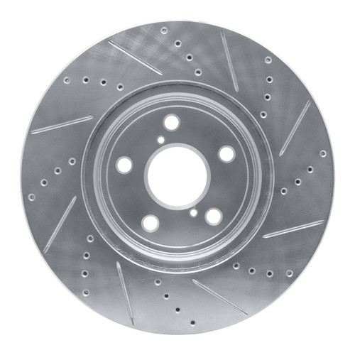 R1 01-06 Lexus LS430 Front Left Drilled & Slotted Silver Brake Rotor