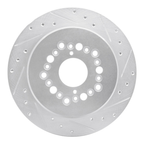 R1 92-00 Lexus SC400 Rear Right Drilled & Slotted Silver Brake Rotor