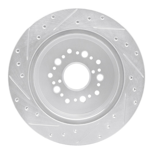 R1 92-00 Lexus SC400 Rear Right Drilled & Slotted Silver Brake Rotor