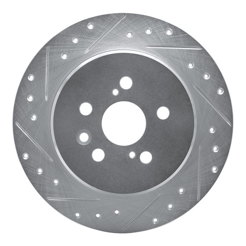 R1 90-93 Toyota Celica Rear Left Drilled & Slotted Silver Brake Rotor