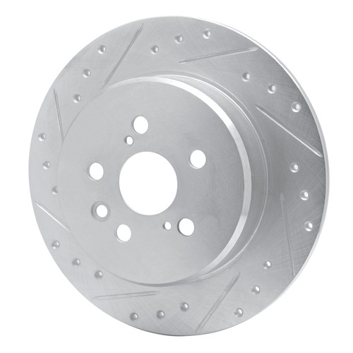 R1 90-93 Toyota Celica Rear Left Drilled & Slotted Silver Brake Rotor