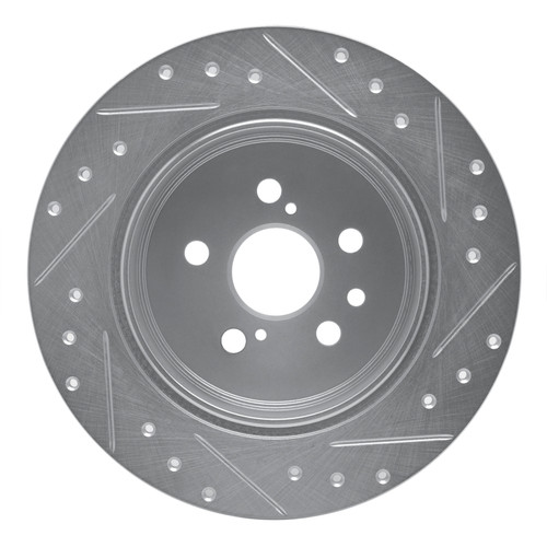 R1 90-93 Toyota Celica Rear Left Drilled & Slotted Silver Brake Rotor