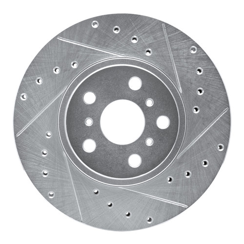 R1 90-93 Toyota Celica Front Right Drilled & Slotted Silver Brake Rotor