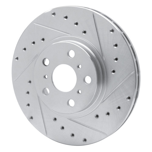 R1 90-93 Toyota Celica Front Right Drilled & Slotted Silver Brake Rotor