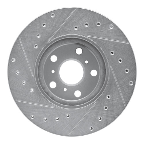 R1 90-93 Toyota Celica Front Right Drilled & Slotted Silver Brake Rotor
