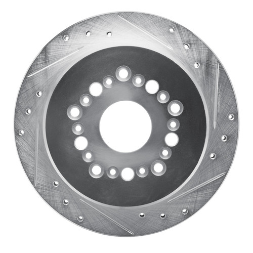 R1 92-98 Lexus SC300 Rear Right Drilled & Slotted Silver Brake Rotor