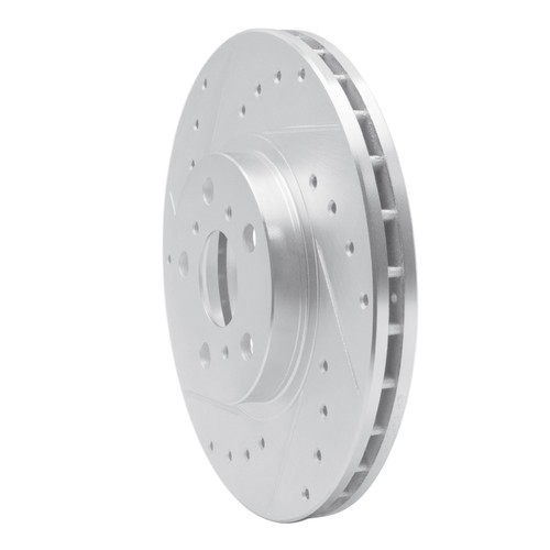 R1 90-93 Toyota Celica Front Left Drilled & Slotted Silver Brake Rotor