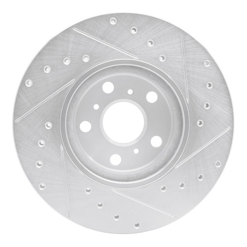 R1 90-93 Toyota Celica Front Left Drilled & Slotted Silver Brake Rotor