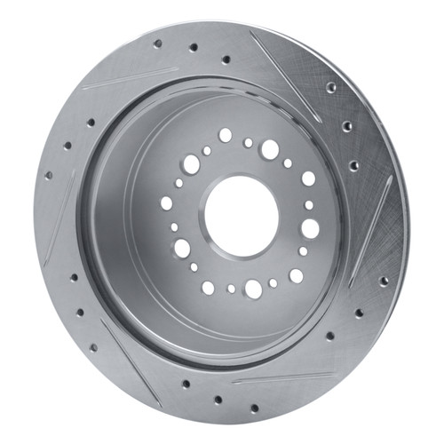 R1 92-98 Lexus SC300 Rear Left Drilled & Slotted Silver Brake Rotor