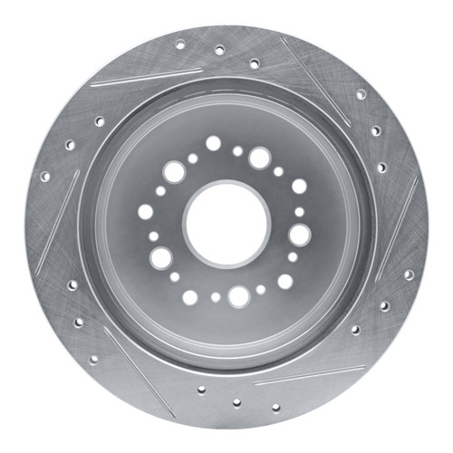 R1 92-98 Lexus SC300 Rear Left Drilled & Slotted Silver Brake Rotor