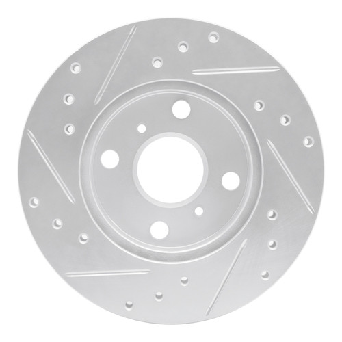 R1 90-91 Toyota Celica Front Right Drilled & Slotted Silver Brake Rotor