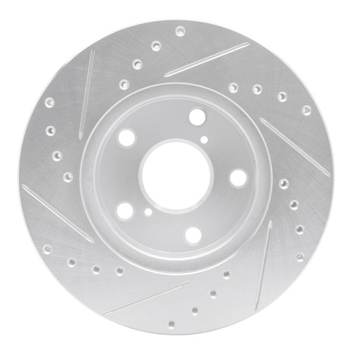 R1 92-98 Lexus SC300 Front Right Drilled & Slotted Silver Brake Rotor