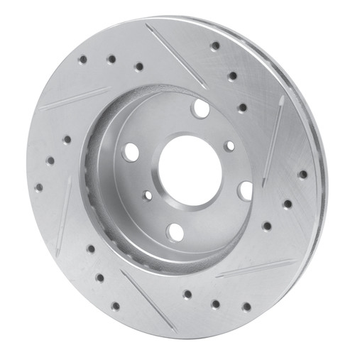 R1 90-91 Toyota Celica Front Left Drilled & Slotted Silver Brake Rotor