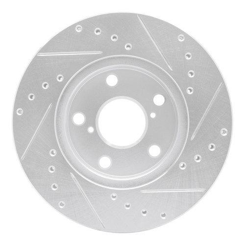 R1 92-98 Lexus SC300 Front Left Drilled & Slotted Silver Brake Rotor