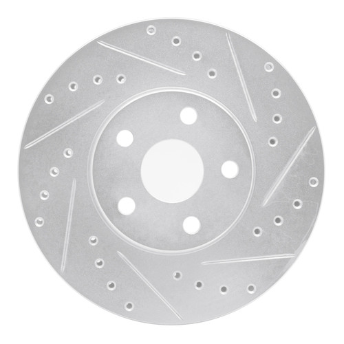 R1 87-91 Lexus ES250 Front Right Drilled & Slotted Silver Brake Rotor