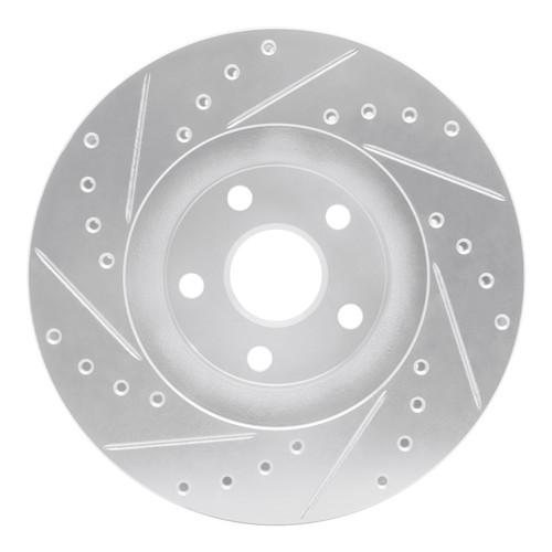 R1 87-91 Lexus ES250 Front Right Drilled & Slotted Silver Brake Rotor