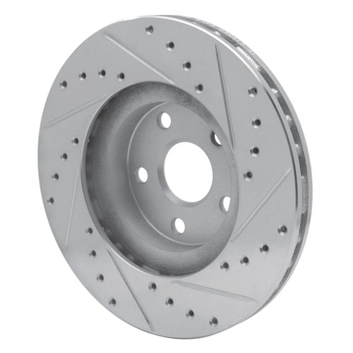 R1 87-91 Lexus ES250 Front Left Drilled & Slotted Silver Brake Rotor