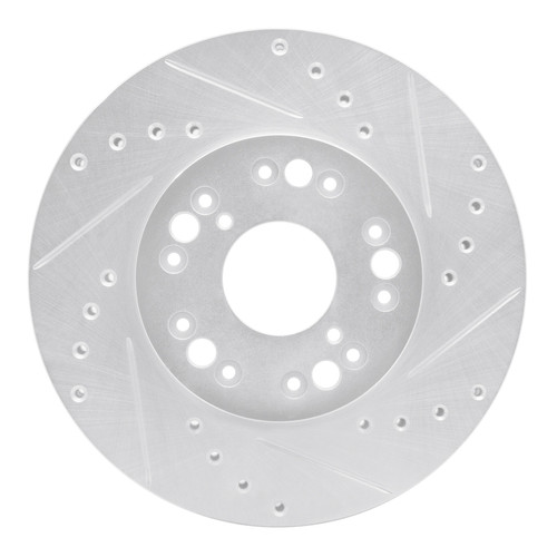 R1 91-92 Lexus LS400 Front Right Drilled & Slotted Silver Brake Rotor