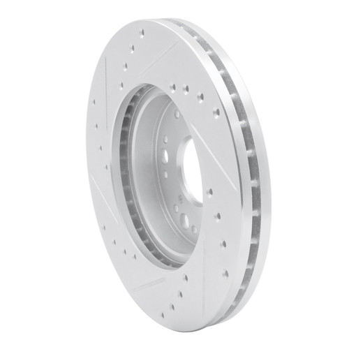 R1 91-92 Lexus LS400 Front Right Drilled & Slotted Silver Brake Rotor