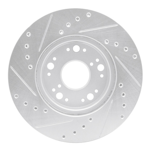 R1 91-92 Lexus LS400 Front Right Drilled & Slotted Silver Brake Rotor