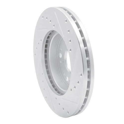 R1 91-92 Lexus LS400 Front Left Drilled & Slotted Silver Brake Rotor