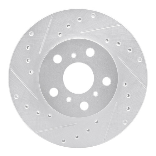 R1 88-93 Toyota Celica Front Left Drilled & Slotted Silver Brake Rotor