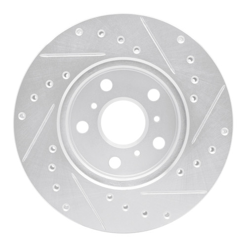 R1 88-93 Toyota Celica Front Left Drilled & Slotted Silver Brake Rotor