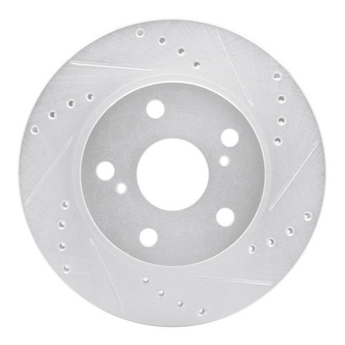 R1 89-92 Toyota Cressida Front Right Drilled & Slotted Silver Brake Rotor