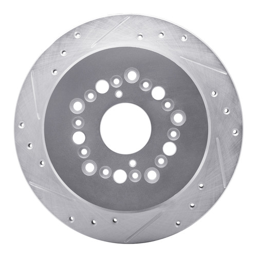 R1 90-92 Lexus LS400 Rear Left Drilled & Slotted Silver Brake Rotor