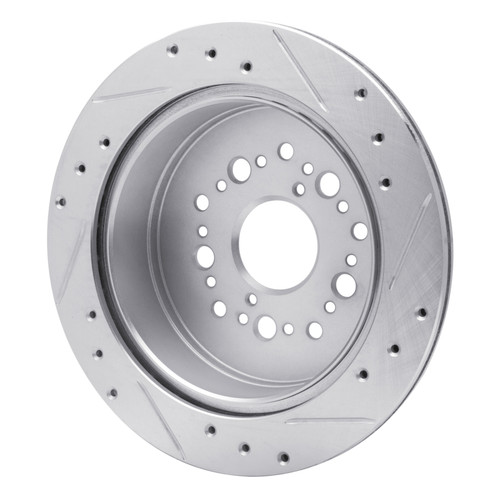 R1 90-92 Lexus LS400 Rear Left Drilled & Slotted Silver Brake Rotor