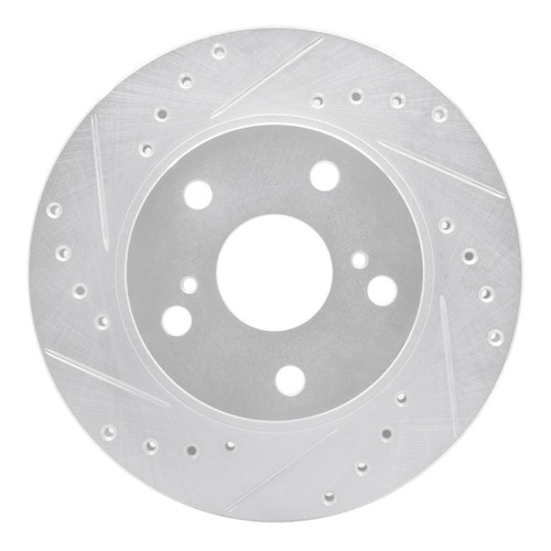 R1 89-92 Toyota Cressida Front Left Drilled & Slotted Silver Brake Rotor