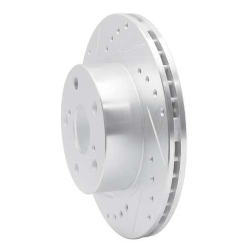 R1 89-92 Toyota Cressida Front Left Drilled & Slotted Silver Brake Rotor