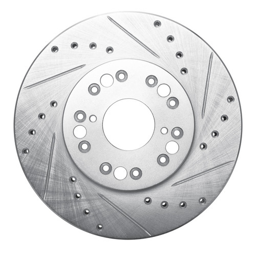 R1 90-90 Lexus LS400 Front Right Drilled & Slotted Silver Brake Rotor