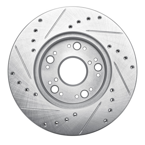 R1 90-90 Lexus LS400 Front Right Drilled & Slotted Silver Brake Rotor