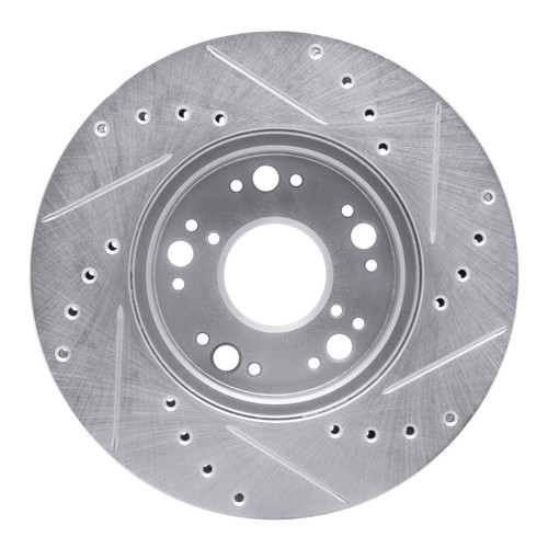 R1 90-90 Lexus LS400 Front Left Drilled & Slotted Silver Brake Rotor