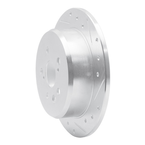 R1 88-91 Toyota Camry Rear Right Drilled & Slotted Silver Brake Rotor