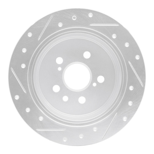 R1 88-91 Toyota Camry Rear Right Drilled & Slotted Silver Brake Rotor