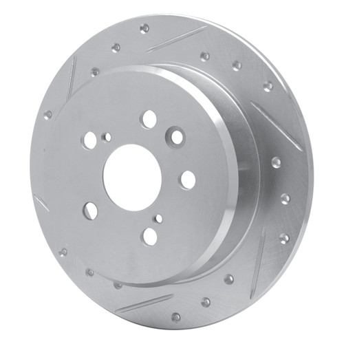R1 88-91 Toyota Camry Rear Left Drilled & Slotted Silver Brake Rotor