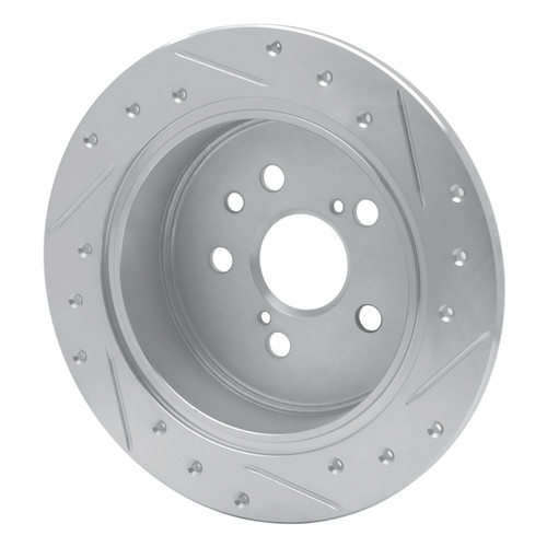 R1 88-91 Toyota Camry Rear Left Drilled & Slotted Silver Brake Rotor