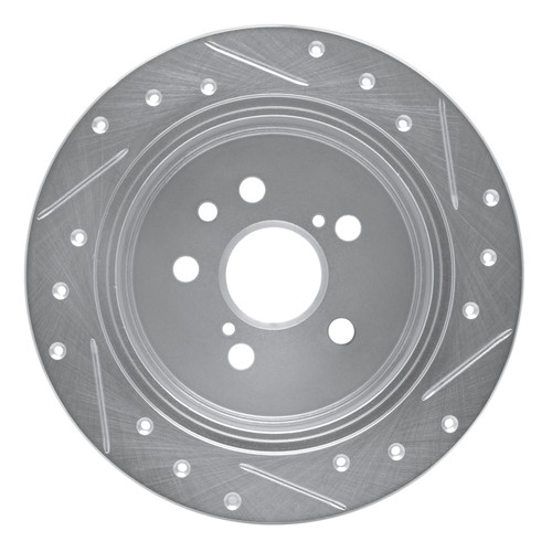 R1 88-91 Toyota Camry Rear Left Drilled & Slotted Silver Brake Rotor