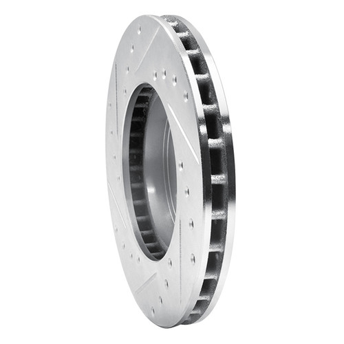 R1 87-91 Toyota Camry Front Right Drilled & Slotted Silver Brake Rotor