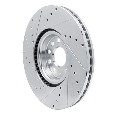 R1 18-25 Volkswagen ATLAS Front Right Drilled & Slotted Silver Brake Rotor